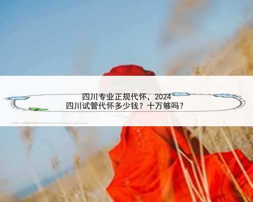 四川专业正规代怀，2024 四川试管代怀多少钱？十万够吗？